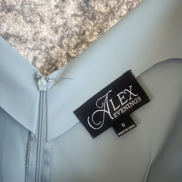 Alex Evenings Dress Womens 6 Sleeveless Maxi Gown Ruched Beaded Formal Elegant - Picture 8 of 8